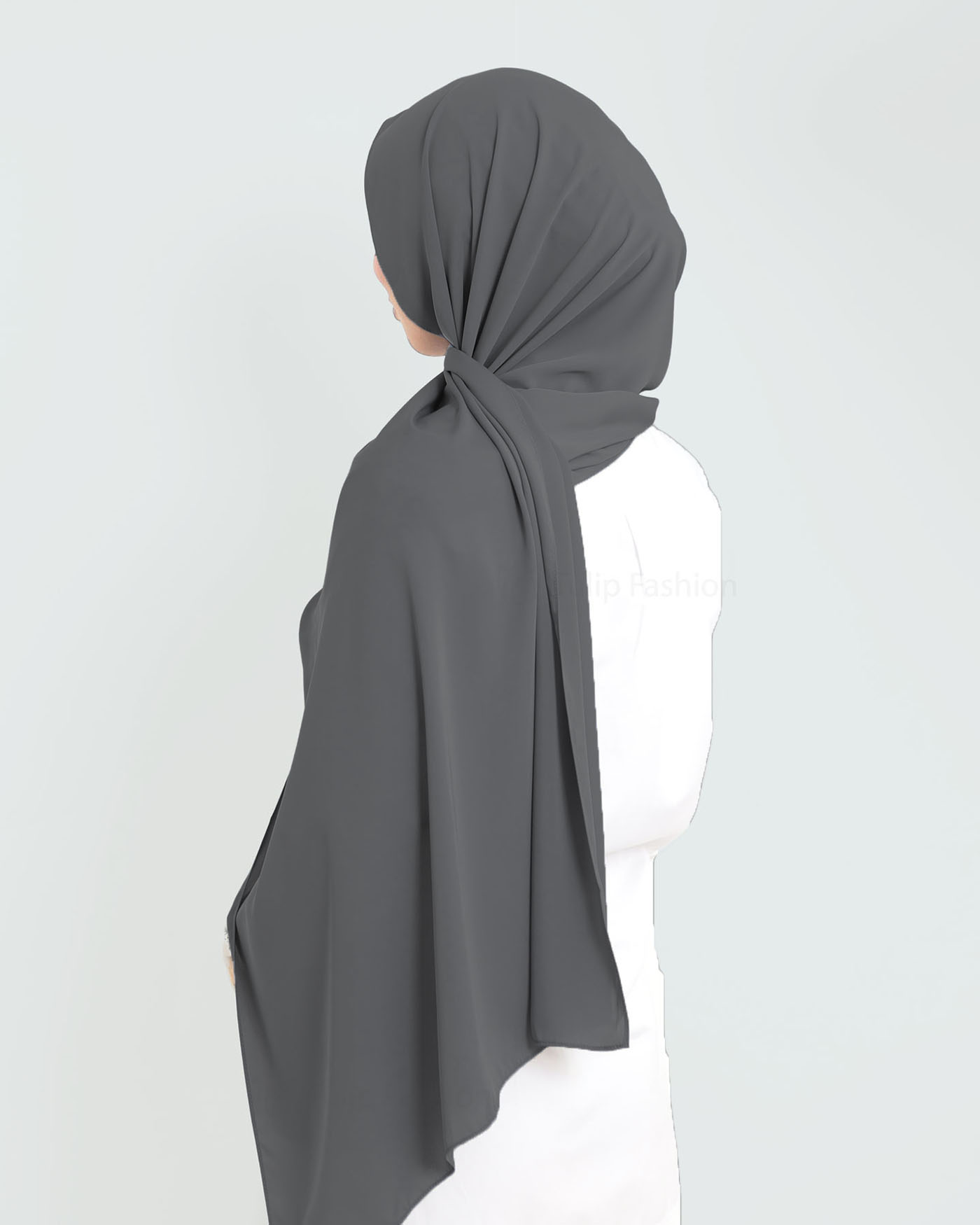 Hijab - Medina Luxury Chiffon - Dark Gray - 3