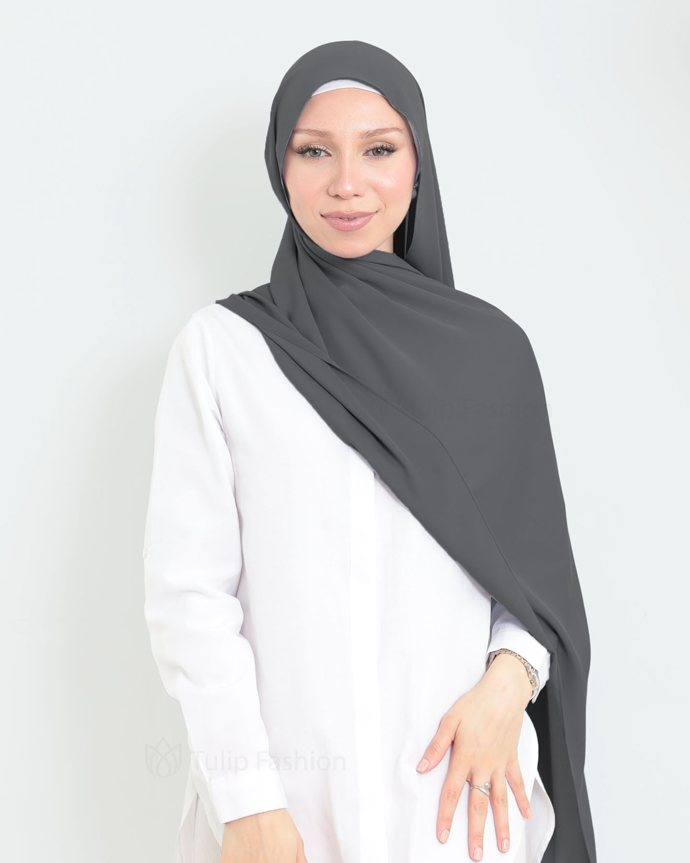 Hijab - Medina Luxury Chiffon - Dark Gray