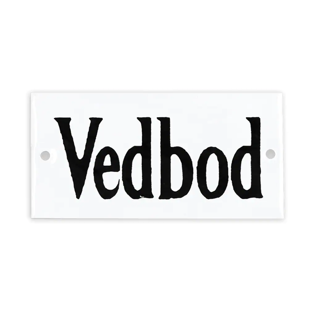 Skylt i Emalj - Vedbod