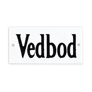 Skylt i Emalj - Vedbod