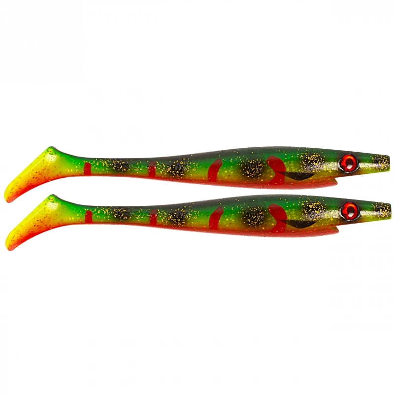 Pig shad junior is the most sold jig for pike fishing. The jig has caught an incredible amount of large pike. 20cm psycho spotted bullhead