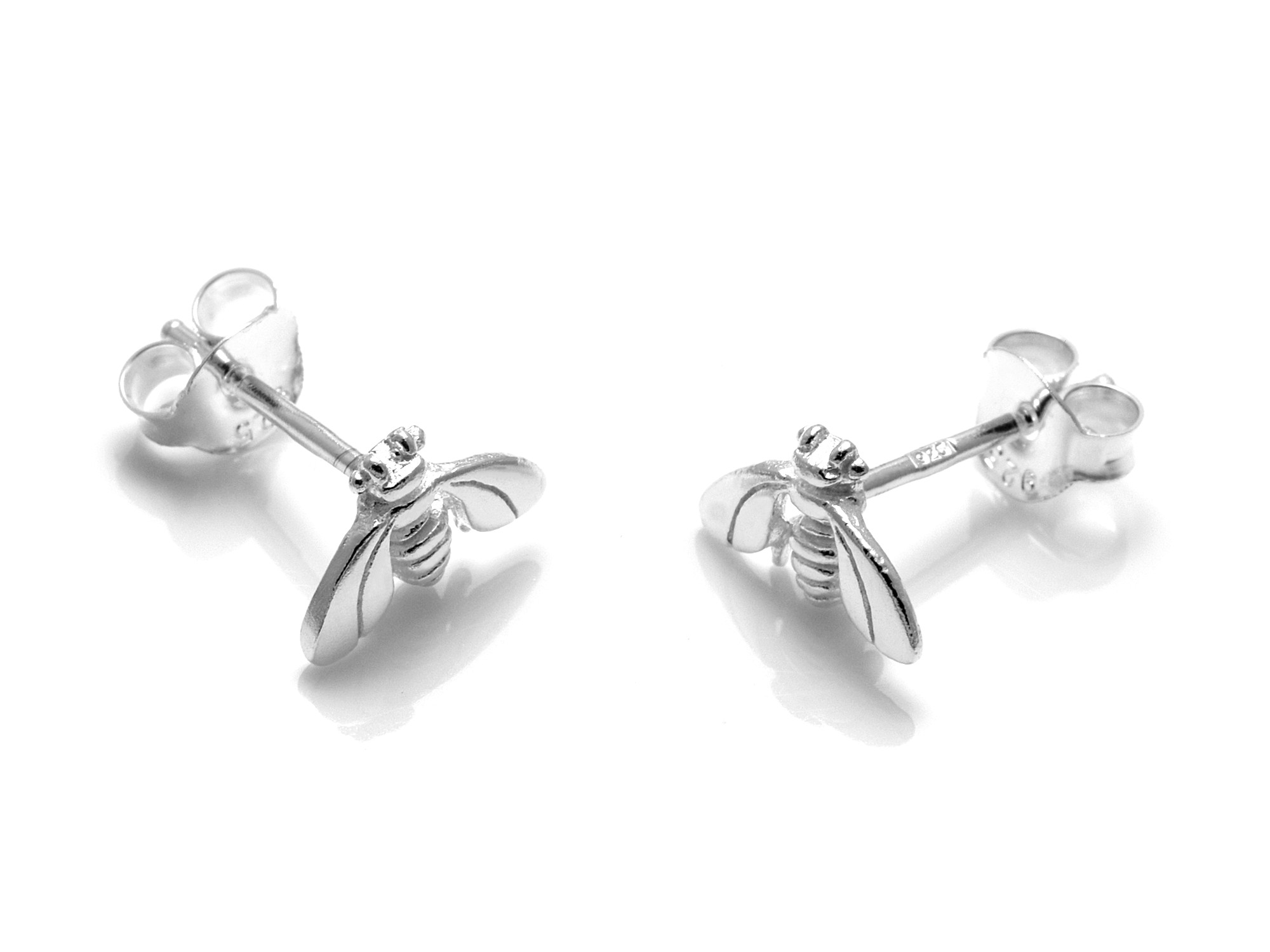 Bi Örhängen i Äkta 925 Silver, Pollinatör Örhänge, Insekt Accessoar, Djur Smycke - 3