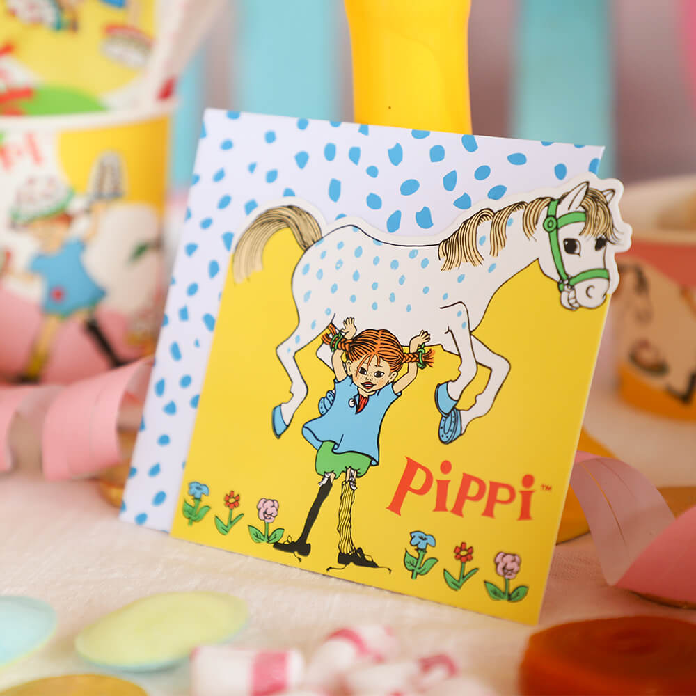 Inbjudningskort - Pippi Långstrump & Lilla Gubben