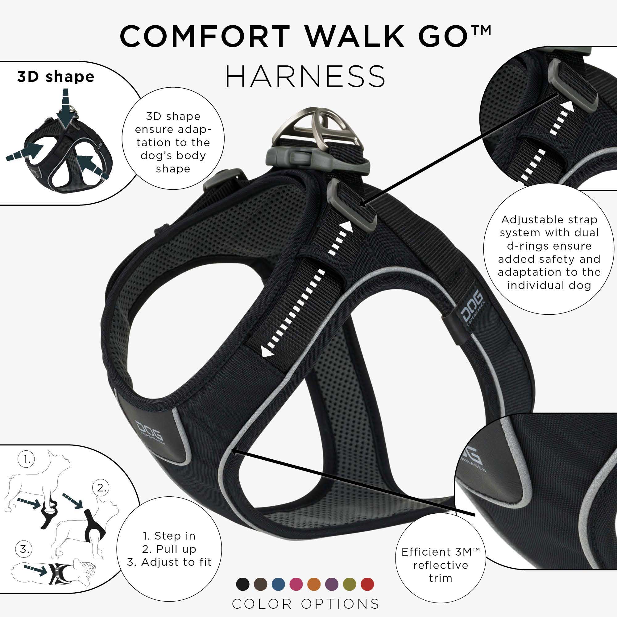Dog Copenhagen Comfort Walk Go Harness - Black 
