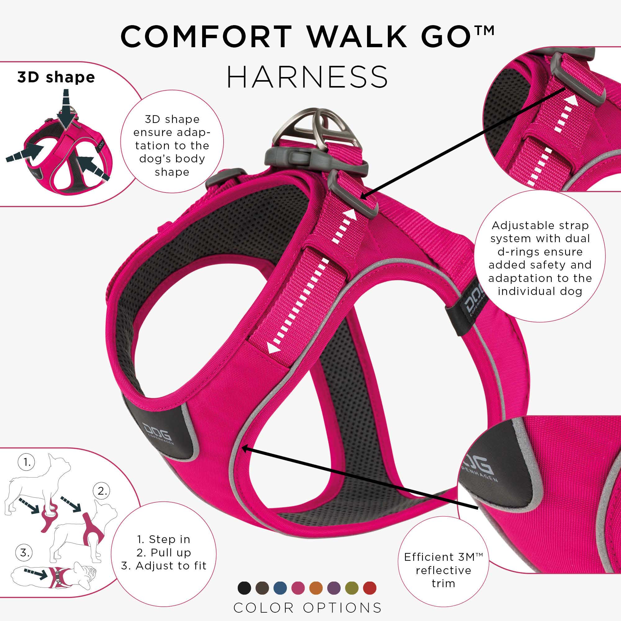 Dog Copenhagen Comfort Walk Go Sele - Wild Rose&nbsp;