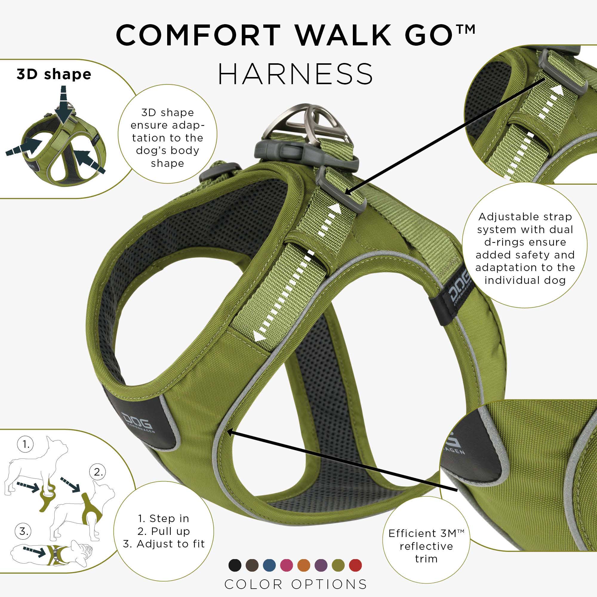 Dog Copenhagen Comfort Walk Go Sele - Hunting Green 