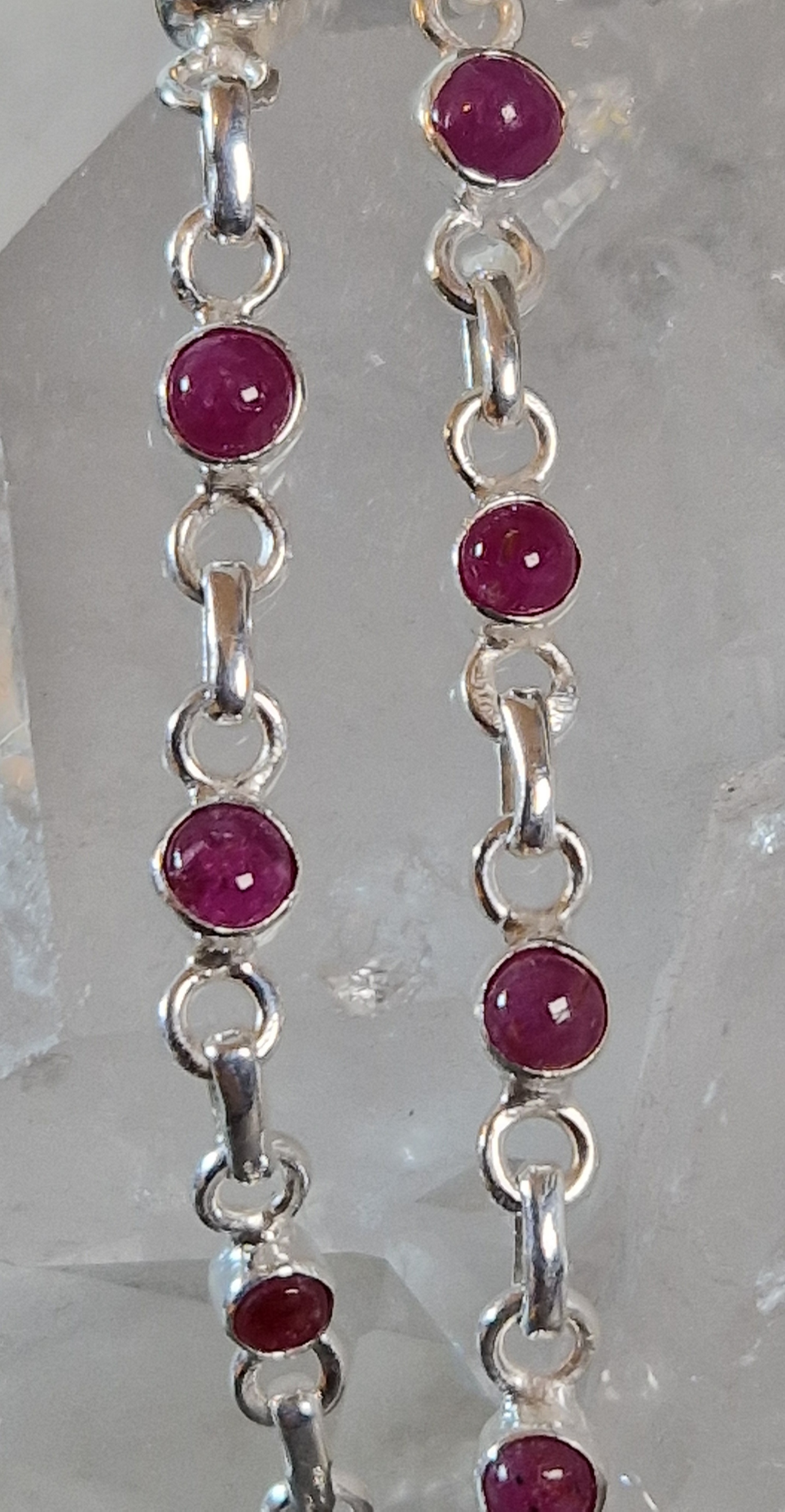 Silverarmband med Rubin Cabochoner - 3