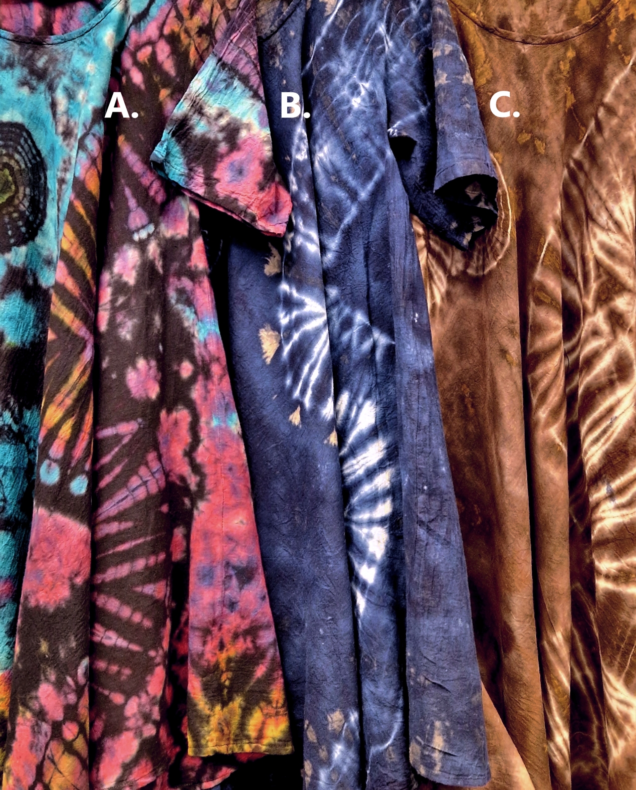 Bomullsklänning med ärm - Tie Dye - 2