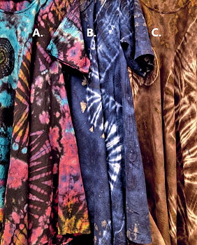 Bomullsklänning med ärm - Tie Dye