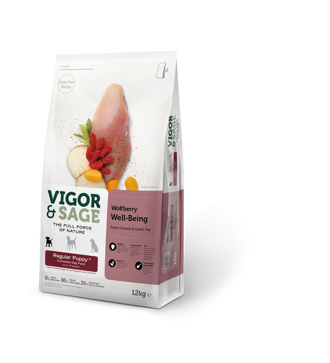 Vigor & Sage Goji Berry Well-Being REGULAR PUPPY 12Kg