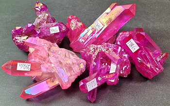 Elektropläterad Bergkristall Kluster - Rosa Aura