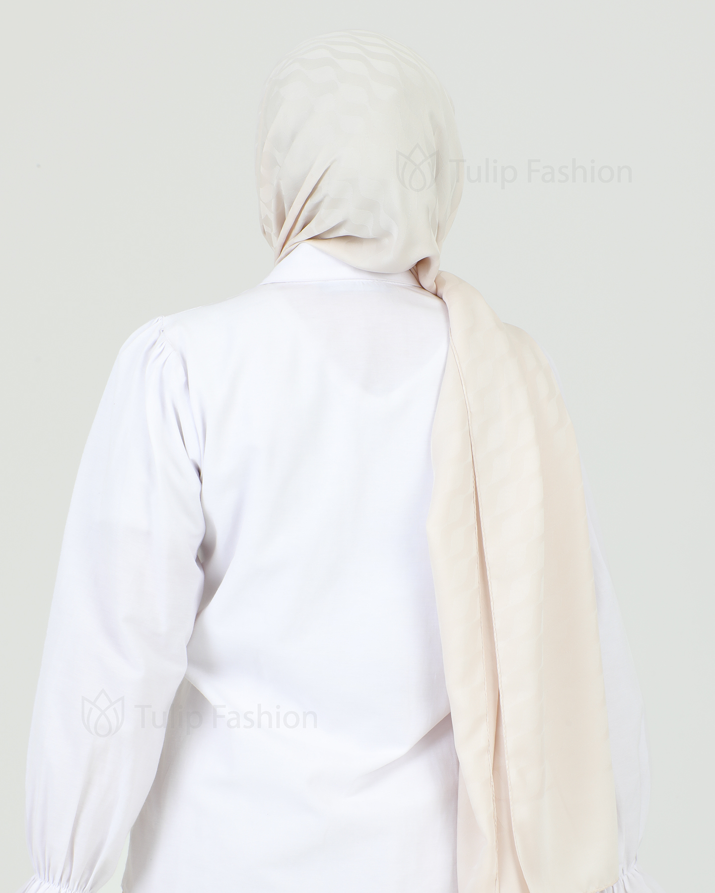 Hijab - Satin Waves - Light Beige - 3
