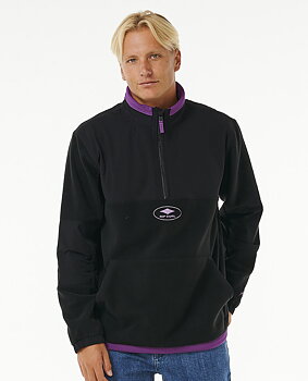 Rip Curl Anti Series Quality Surf Products 1/4 Zip Crew Fleece Black