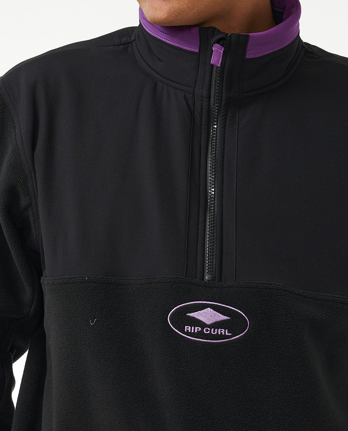 Rip Curl Anti Series Quality Surf Products 1/4 Zip Crew Fleece Black - 5