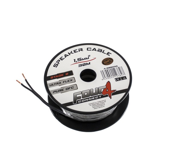 FOUR Connect 4-800233 STAGE2 OFC speaker cable 2x1.5mm2 minispool 30m