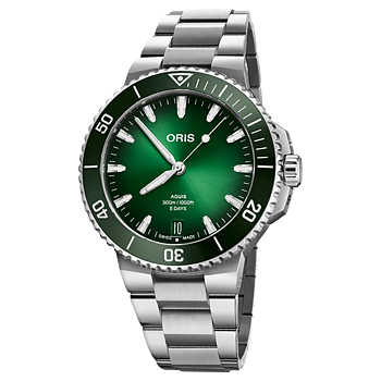 01 400 7790 4157-07 8 23 02PEB Oris Aquis Date Calibre 400 43,5 grön