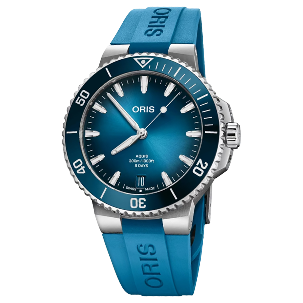 01 400 7790 4135-07 4 23 45EB Oris Aquis Date Calibre 400 43,5 blå