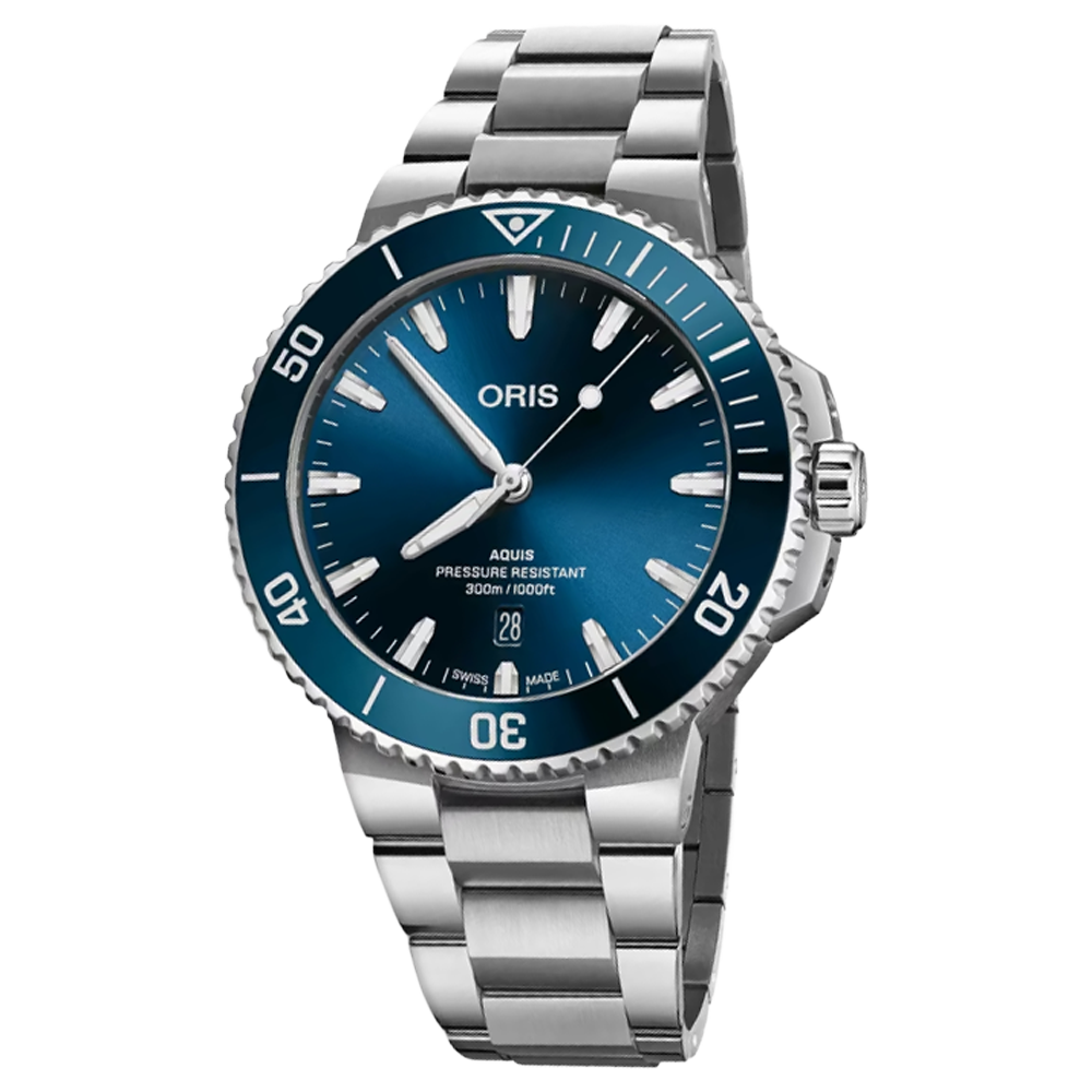 01 733 7789 4135-07 8 23 04PEB Oris Aquis Date 43,5 blå