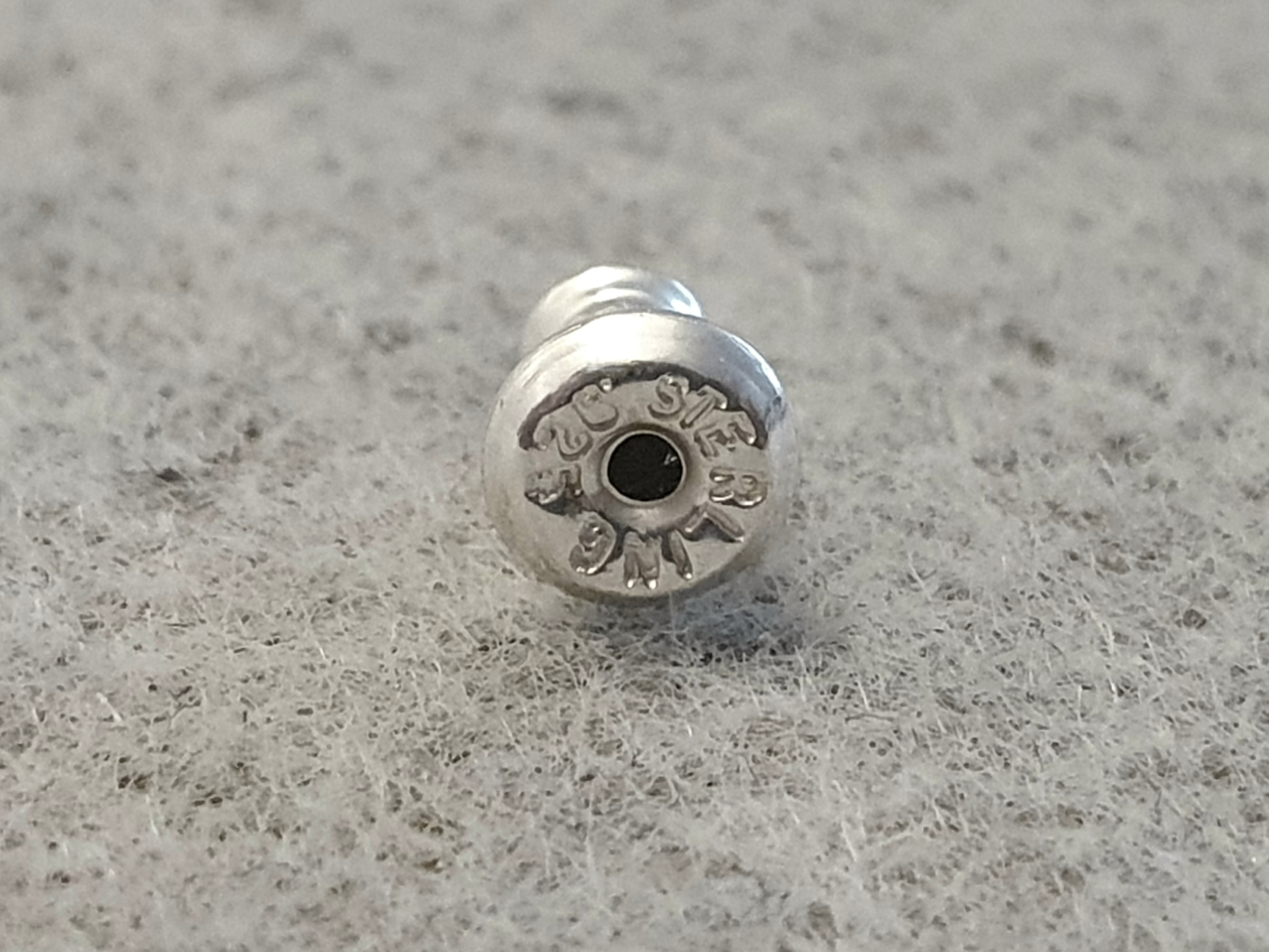 Back piece ca. 5,6x4,6mm with inlay, 925-silver - 2