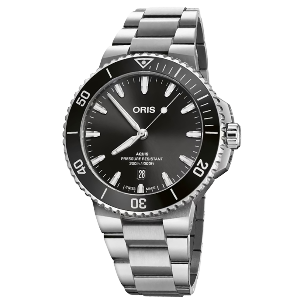 01 733 7789 4154-07 8 23 04PEB Oris Aquis Date 43,5 svart