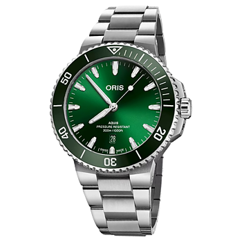 01 733 7789 4157-07 8 23 04PEB Oris Aquis Date 43,5 mörk grönt