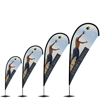 Beachflagga Zoom+ Drop/Quill, 4 storlekar