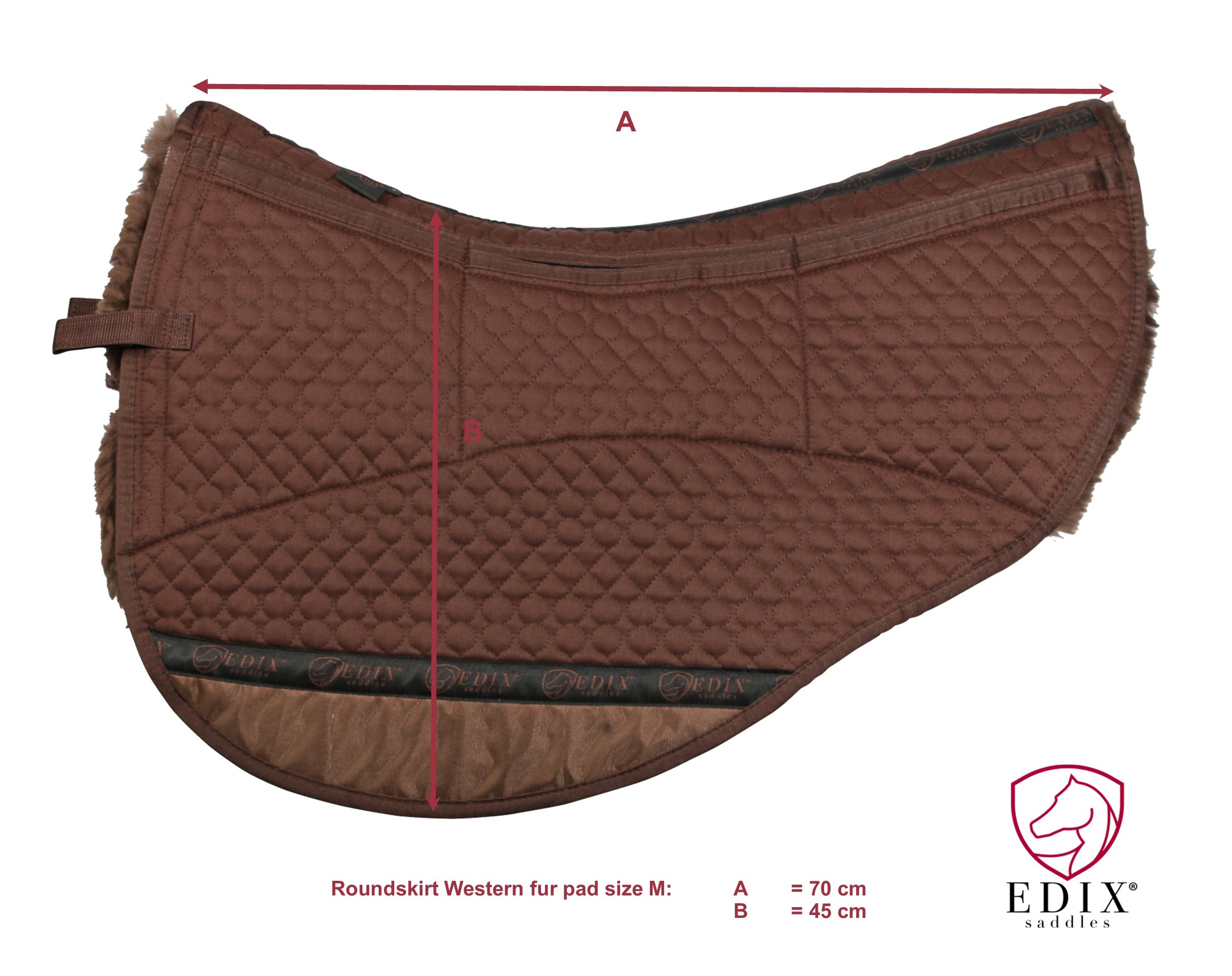EDIX® Westernpad RoundSkirt Premium, genuine Merino wool (incl. 8 inserts), pink - 3