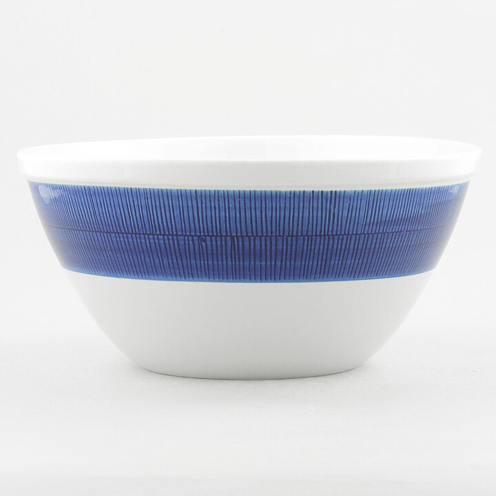 Hertha Bengtsson (Koka Blå 1953) Rounded Bowl with Blue Decor 23 cm