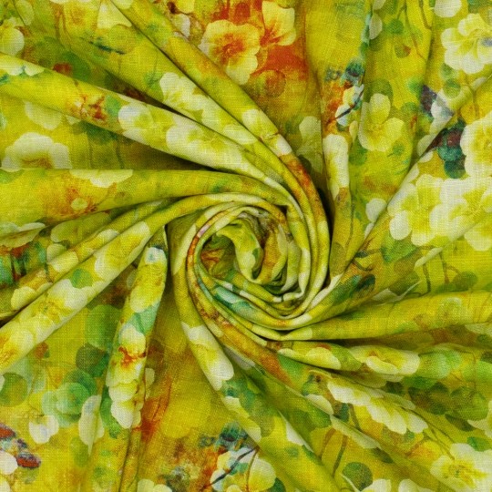 Vävt viscose/linnetyg - grönt - 2