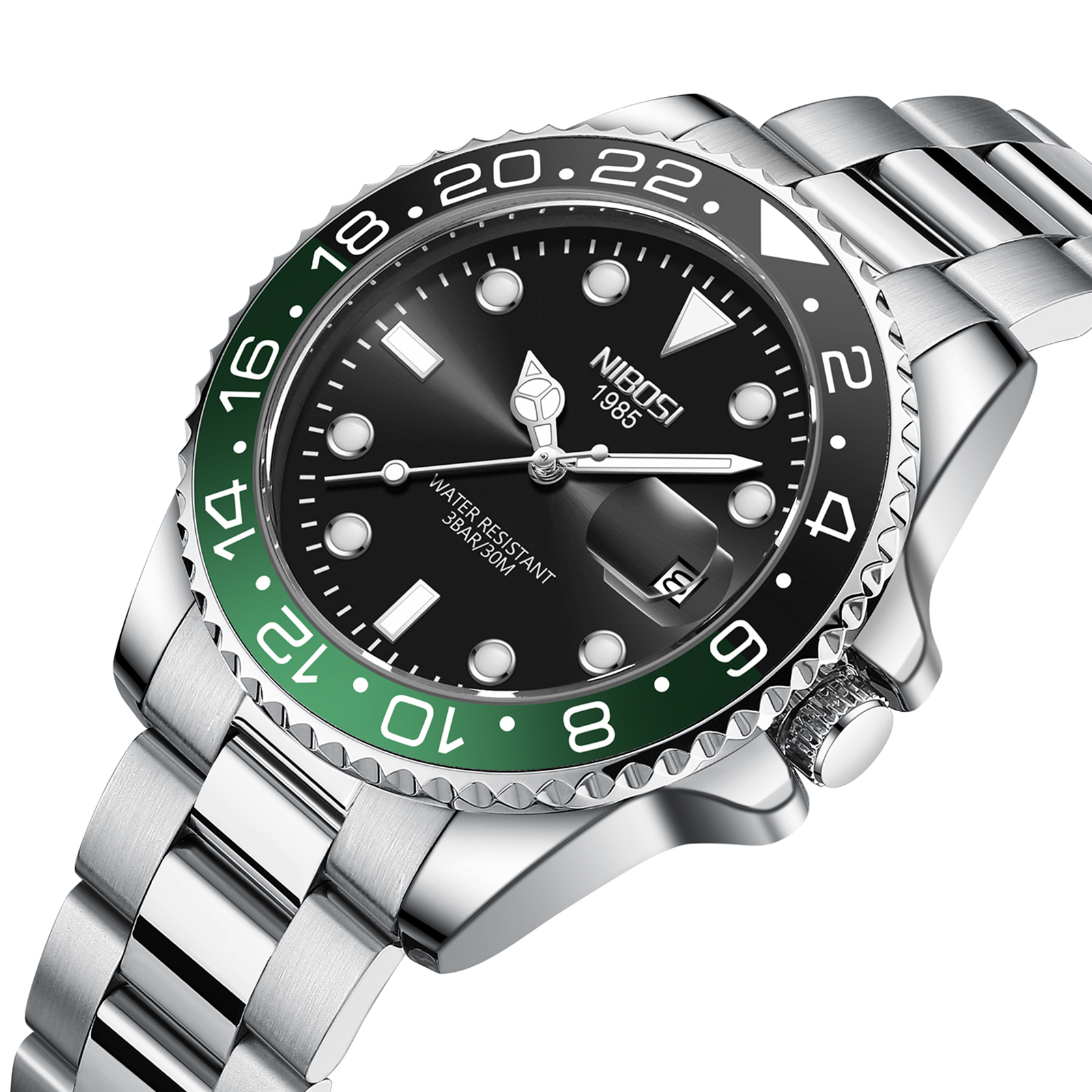 Nibosi Yachtster Silver Black Green - 2