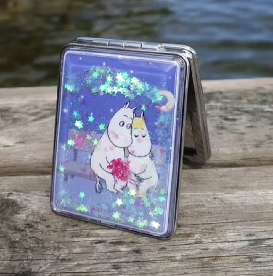 Moomin Pocket Mirror - Moomintroll & Snorkmaiden (Glitter) - 2