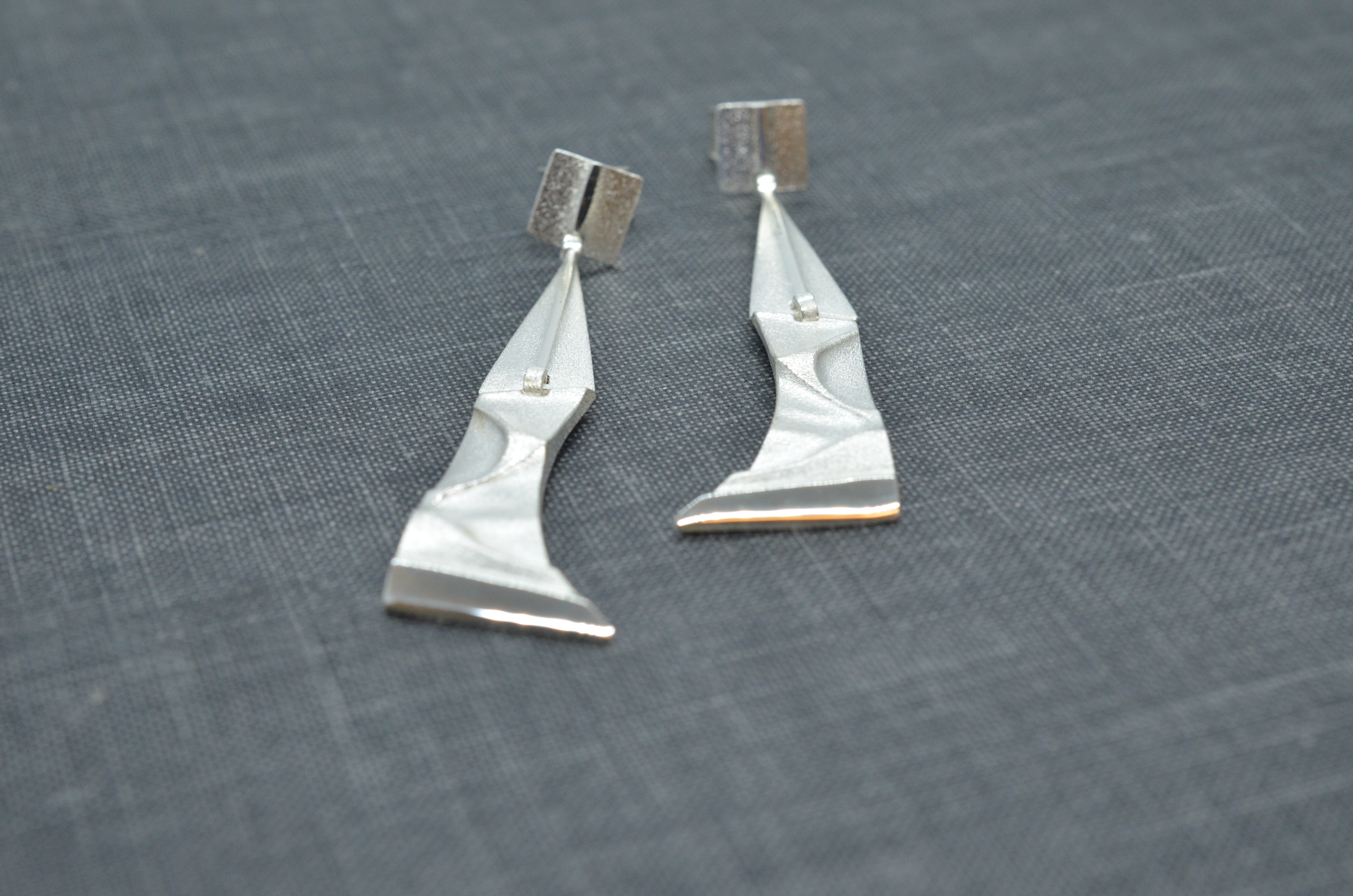 Vintage Lapponia "Silver Facets" silver earrings