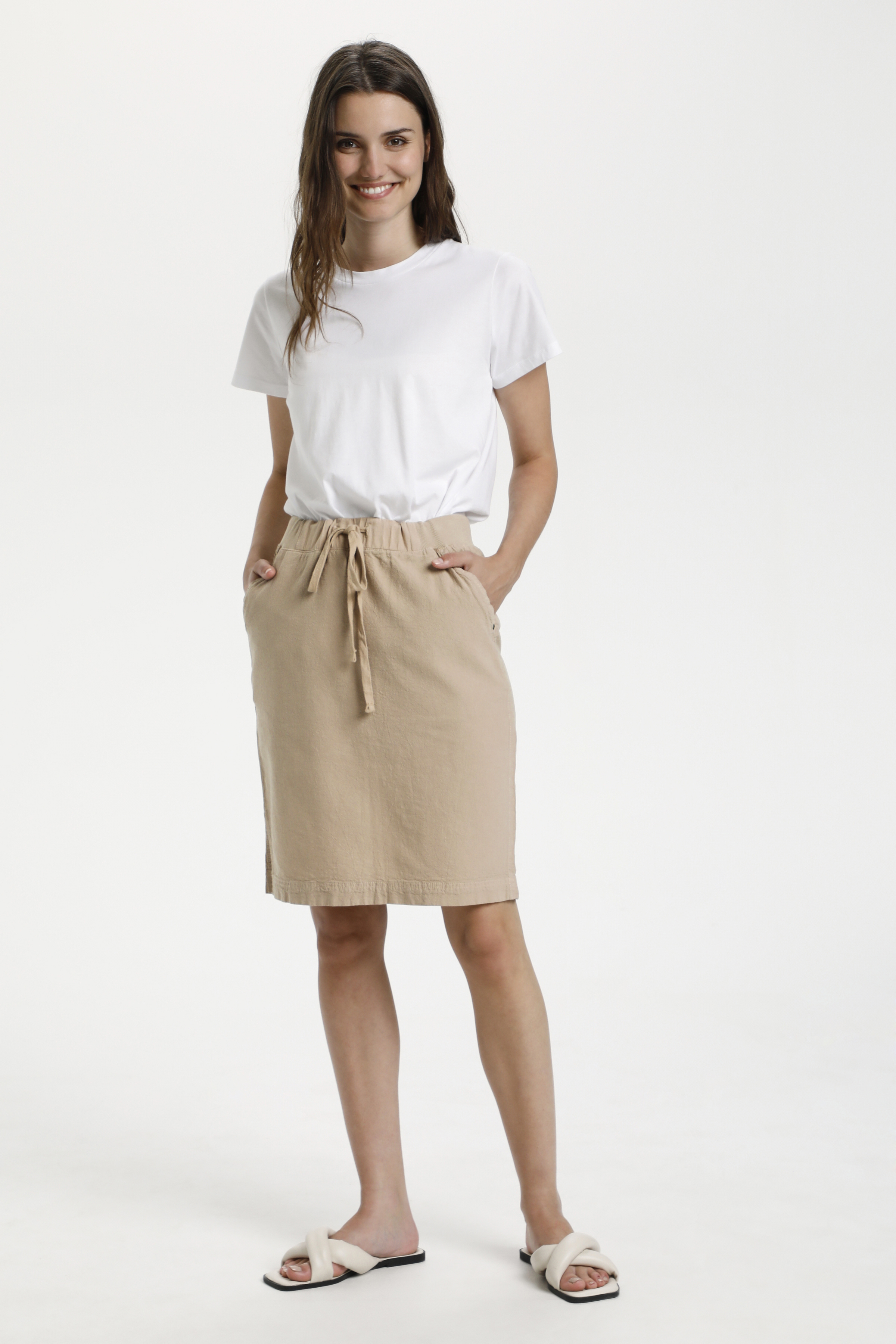 KAnaya Skirt  Classic sand, Kort Bomullskjol - 4