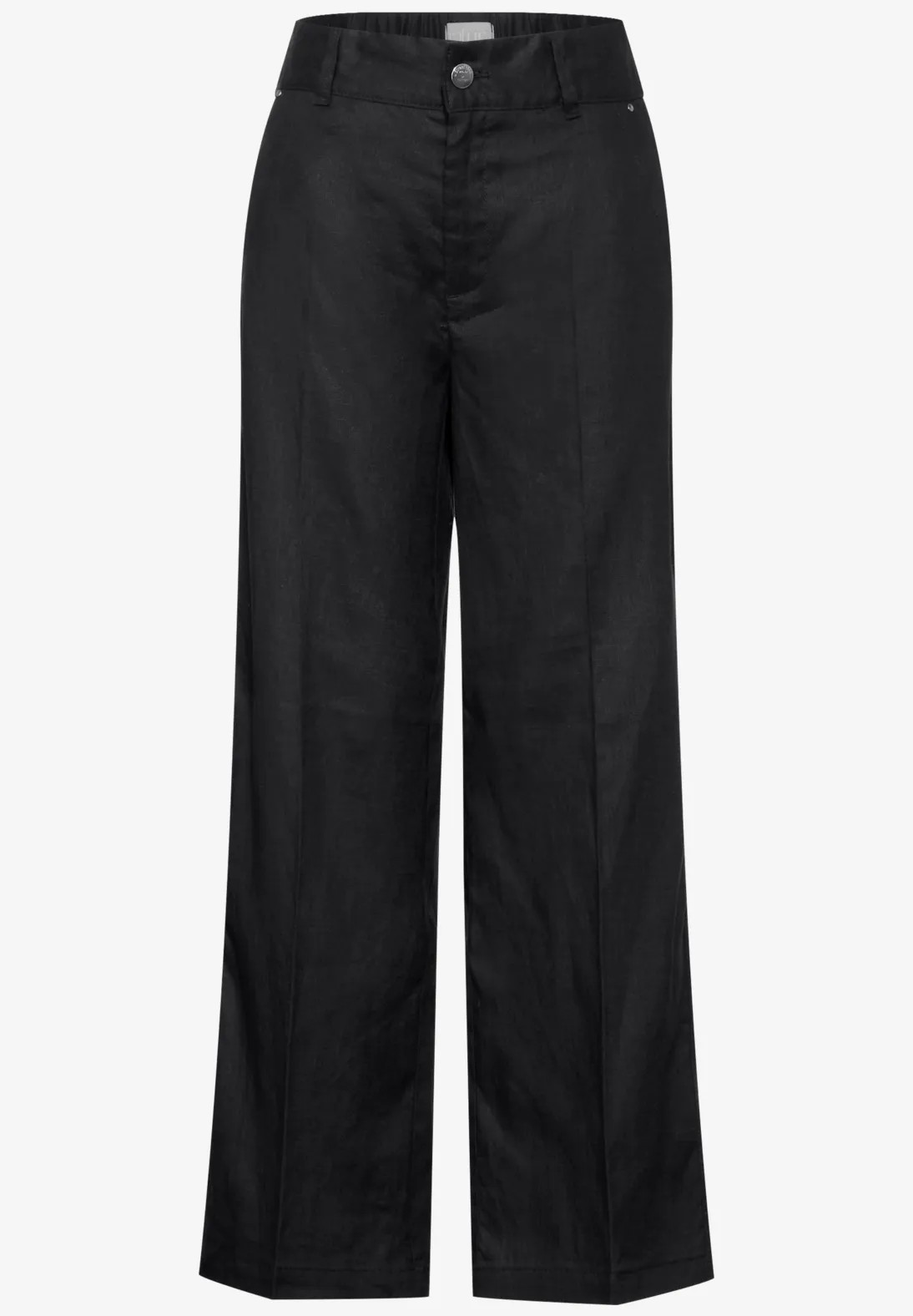 Linen Straight Leg - Black - Street One - 4