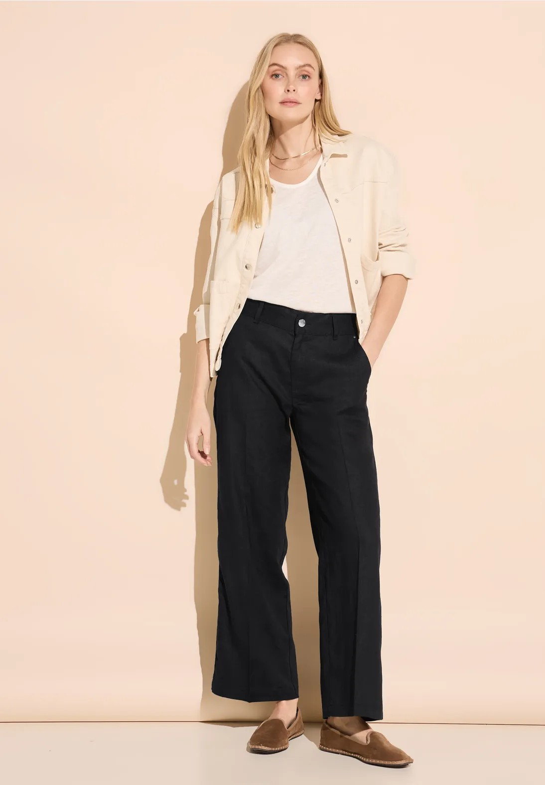 Linen Straight Leg - Black - Street One