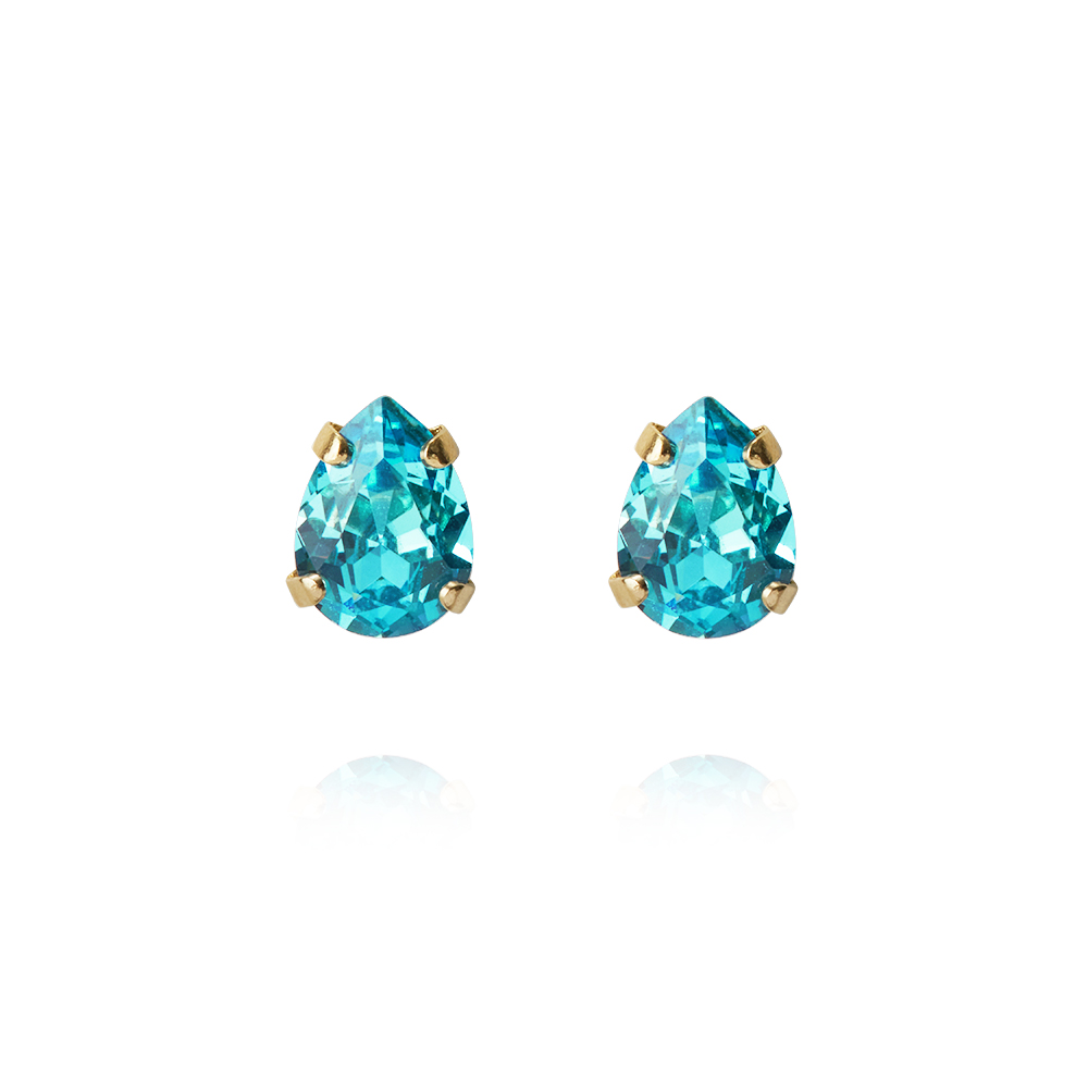 Caroline Svedbom Superpetite Drop örstickare guld aquamarine