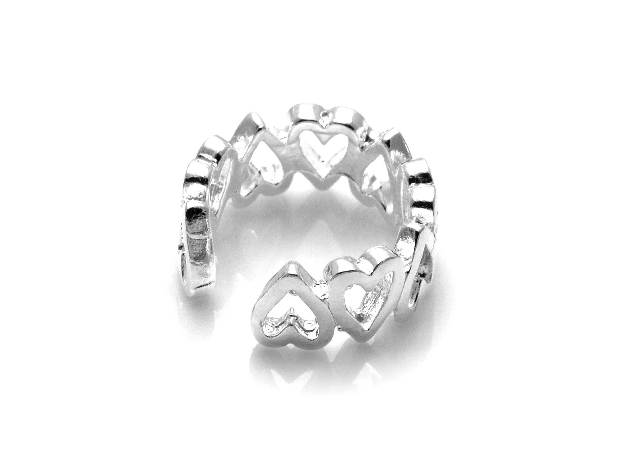 Hjärtan Ear Cuff Örhänge i Äkta 925 Silver, Kärleksgåva Accessoar, Evig Kärlek Smycke - 3