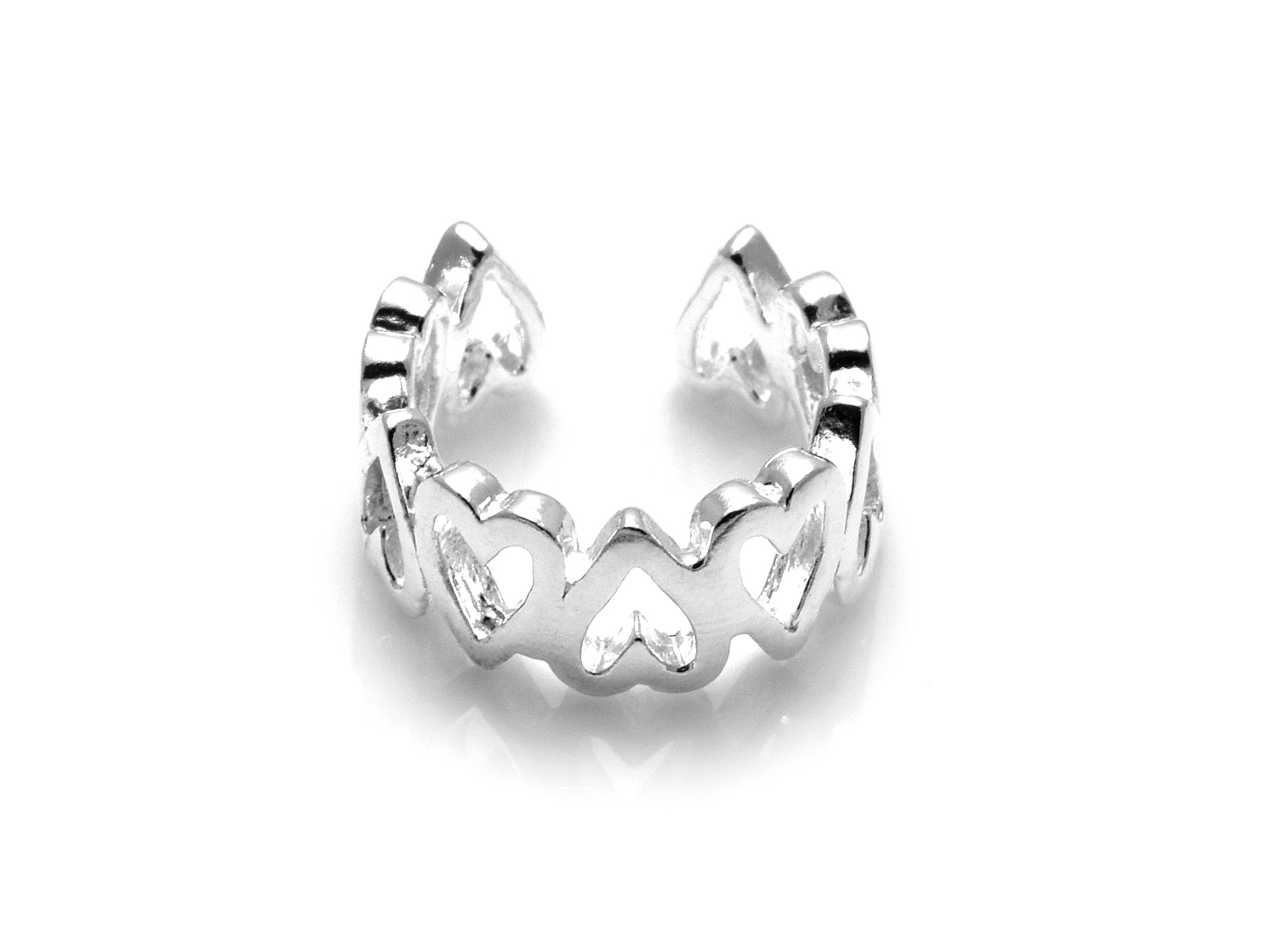 Hjärtan Ear Cuff Örhänge i Äkta 925 Silver, Kärleksgåva Accessoar, Evig Kärlek Smycke