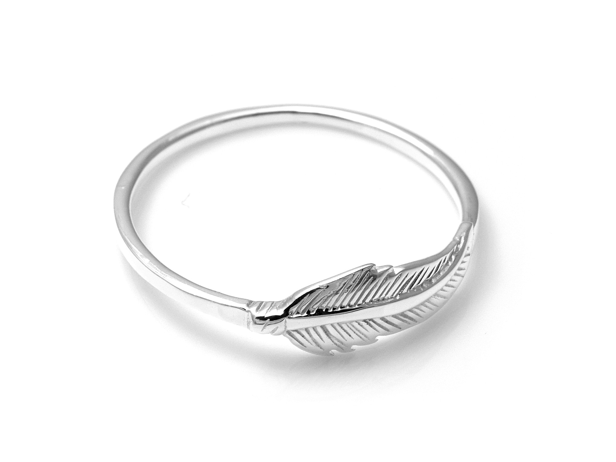 Fjäder Ring i Äkta 925 Silver, Fågel Accessoar, Realistiskt Fågelfjäder Smycke - 2