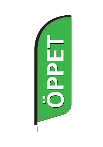 Beachflagga Öppet