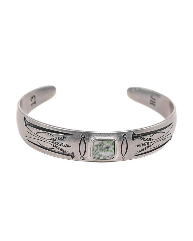 Jernhest - Heda Bangle - Vintage Silver - Armlänk med Kolmårdsmarmor - 2