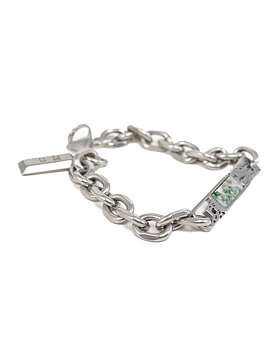 Jernhest - Torp Bracelet - Silver - Chain with Swedish Marble