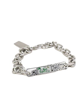 Jernhest - Torp Bracelet - Silver - Chain with Swedish Marble