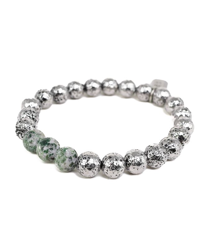 Jernhest - Mo Armband - Silver - Beads i stål med Kolmårdsmarmor - 3