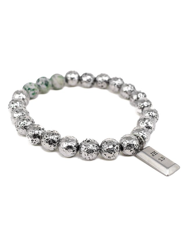 Jernhest - Mo Armband - Silver - Beads i stål med Kolmårdsmarmor - 2