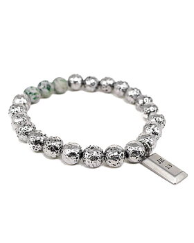 Jernhest - Mo Bracelet - Silver - Steelbeads with Swedish Marble