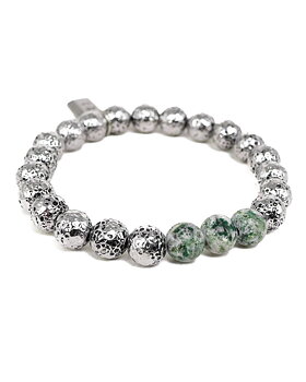 Jernhest - Mo Bracelet - Silver - Steelbeads with Swedish Marble