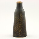 Carl-Harry Stålhane (1960s) Brown Studio Vase with Relief Decor 18 cm