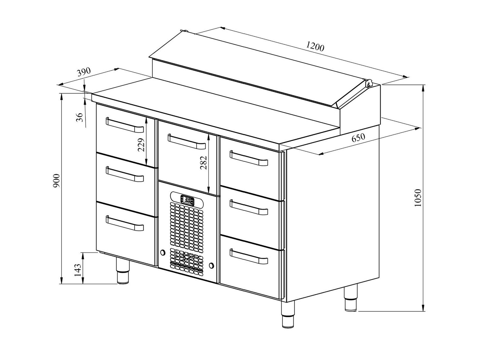 Saladette KLE-1207,  GN 1/1 - 2