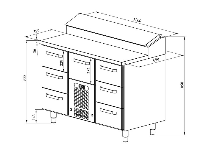 Saladette KLE-1207,  GN 1/1